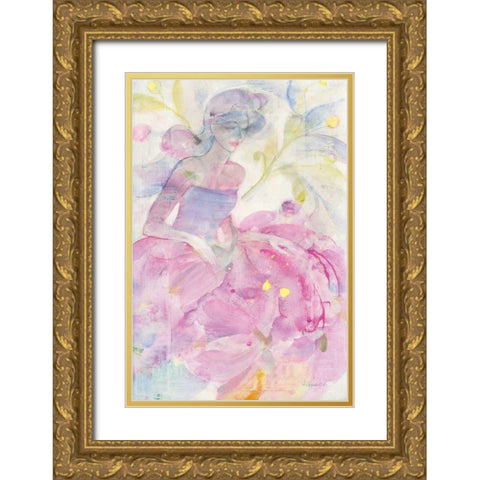 Dancer I Gold Ornate Wood Framed Art Print with Double Matting by Hristova, Albena