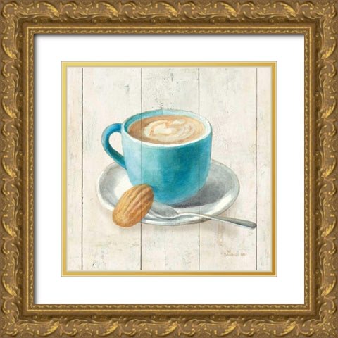 Wake Me Up Coffee I Gold Ornate Wood Framed Art Print with Double Matting by Nai, Danhui