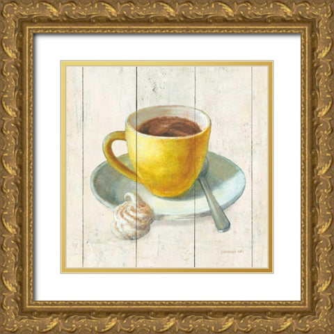 Wake Me Up Coffee IV Gold Ornate Wood Framed Art Print with Double Matting by Nai, Danhui