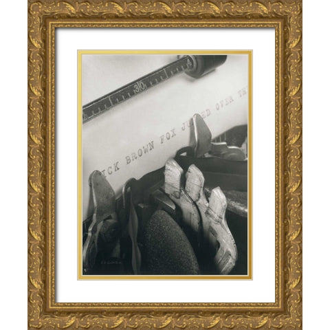 Typewriter Gold Ornate Wood Framed Art Print with Double Matting by Goldstein, Ed