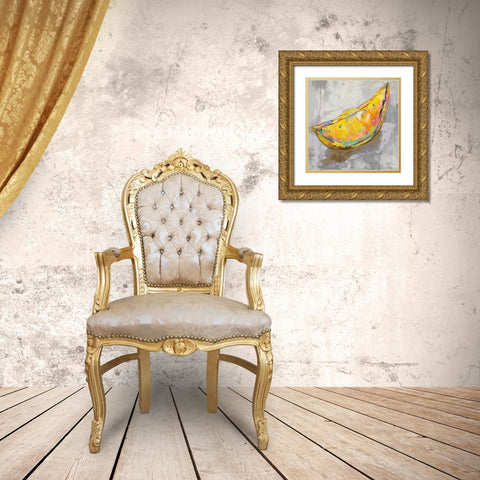 Lemon Wedge Neutral Gold Ornate Wood Framed Art Print with Double Matting by Vertentes, Jeanette