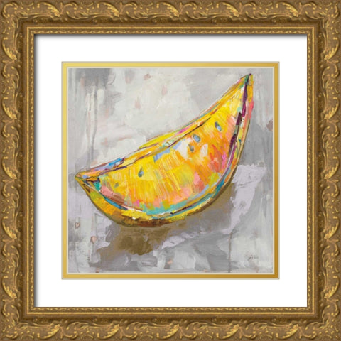 Lemon Wedge Neutral Gold Ornate Wood Framed Art Print with Double Matting by Vertentes, Jeanette