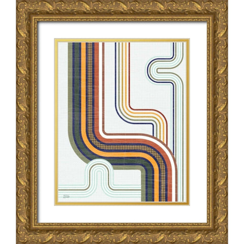 Retro Subway II Gold Ornate Wood Framed Art Print with Double Matting by Averinos, Melissa