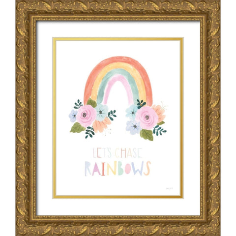 Lets Chase Rainbows I Gold Ornate Wood Framed Art Print with Double Matting by Jackson, Jenaya
