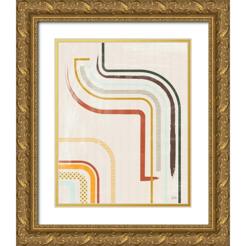 Lingering Lines I Gold Ornate Wood Framed Art Print with Double Matting by Averinos, Melissa