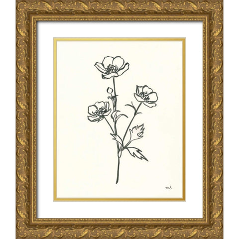 Buttercup Gold Ornate Wood Framed Art Print with Double Matting by Hershey, Moira