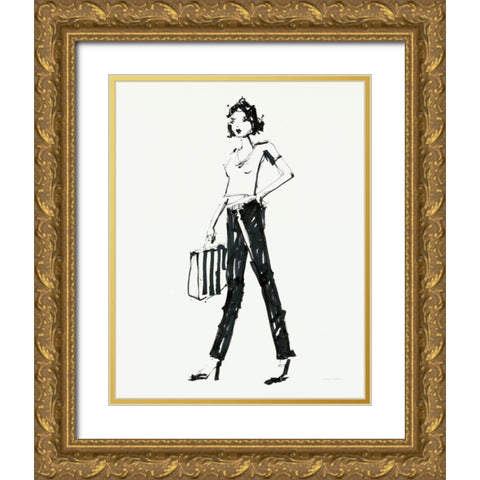 About Town IV MB Gold Ornate Wood Framed Art Print with Double Matting by Tillmon, Avery