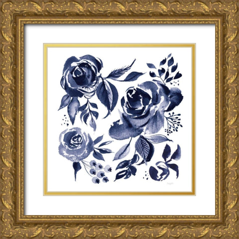 Delft Delight IV DB No Words Gold Ornate Wood Framed Art Print with Double Matting by Rice, Kristy