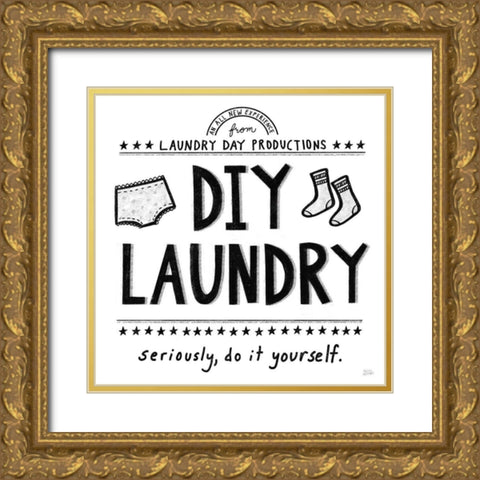 DIY Laundry Gold Ornate Wood Framed Art Print with Double Matting by Averinos, Melissa