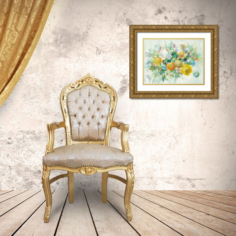 Blooming Splendor II Gold Ornate Wood Framed Art Print with Double Matting by Nai, Danhui