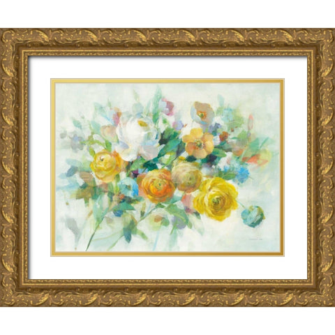 Blooming Splendor II Gold Ornate Wood Framed Art Print with Double Matting by Nai, Danhui