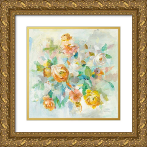 Blooming Splendor V Gold Ornate Wood Framed Art Print with Double Matting by Nai, Danhui