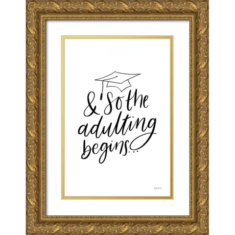 Graduation IV Gold Ornate Wood Framed Art Print with Double Matting by Thorns, Becky