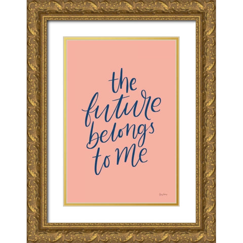 Graduation II Pink Gold Ornate Wood Framed Art Print with Double Matting by Thorns, Becky