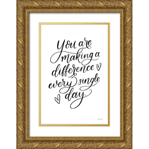 Teachers III Gold Ornate Wood Framed Art Print with Double Matting by Thorns, Becky