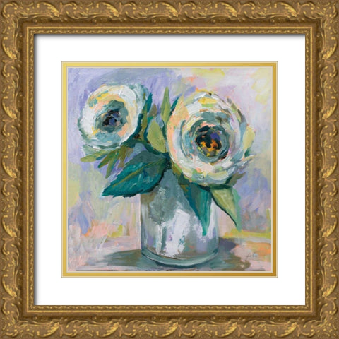 Winter Bouquet Gold Ornate Wood Framed Art Print with Double Matting by Vertentes, Jeanette