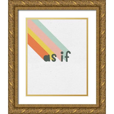 Rainbow Words I Gold Ornate Wood Framed Art Print with Double Matting by Hershey, Moira