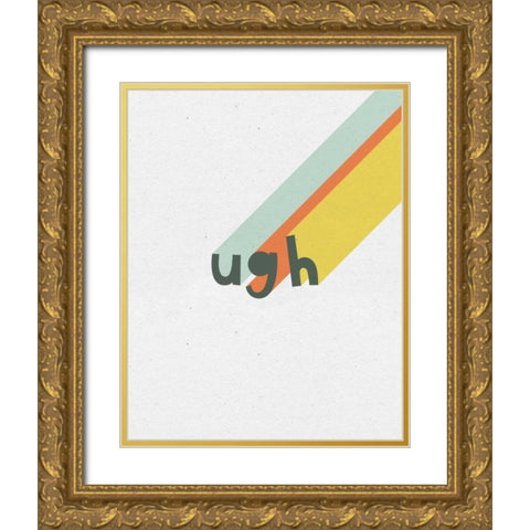 Rainbow Words II Gold Ornate Wood Framed Art Print with Double Matting by Hershey, Moira