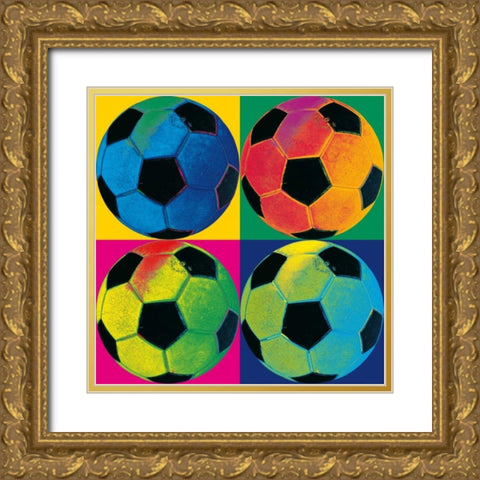 Ball Four Soccer Crop Gold Ornate Wood Framed Art Print with Double Matting by Wild Apple Portfolio