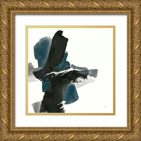 Black and Dark Teal IV Gold Ornate Wood Framed Art Print with Double Matting by Paschke, Chris