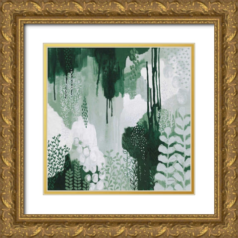 Light Green Forest I Gold Ornate Wood Framed Art Print with Double Matting by Ferguson, Kathy