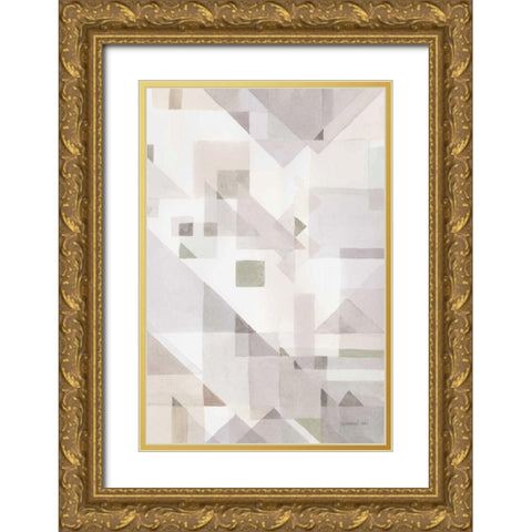 Try Angles IV Neutral Sage Gold Ornate Wood Framed Art Print with Double Matting by Nai, Danhui