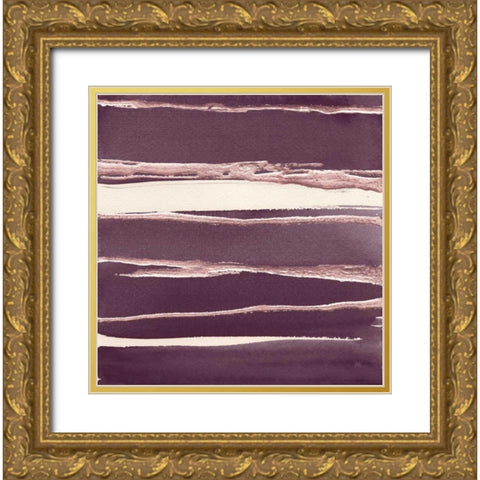 Rose Gold II Purple Gold Ornate Wood Framed Art Print with Double Matting by Paschke, Chris
