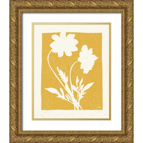 Joyful Spring I Golden Yellow Gold Ornate Wood Framed Art Print with Double Matting by Hershey, Moira
