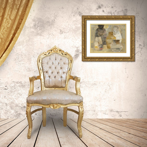 Farmhouse Still Life Warm Gold Ornate Wood Framed Art Print with Double Matting by Hristova, Albena