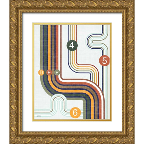 Retro Subway II Gold Ornate Wood Framed Art Print with Double Matting by Averinos, Melissa