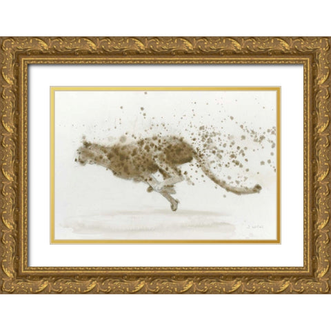 Cheetah II Crop Gold Ornate Wood Framed Art Print with Double Matting by Wiens, James