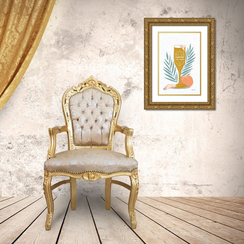 Fruity Cocktails I Mustard Gold Ornate Wood Framed Art Print with Double Matting by Thorns, Becky