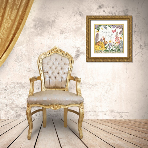 Easter Garden II Bow Tie Gold Ornate Wood Framed Art Print with Double Matting by Pertiet, Katie