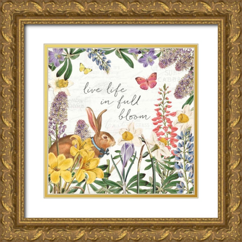 Easter Garden II Bow Tie Gold Ornate Wood Framed Art Print with Double Matting by Pertiet, Katie