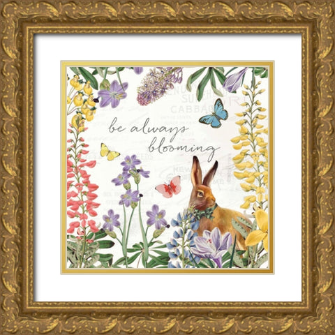 Easter Garden III Bow Tie Gold Ornate Wood Framed Art Print with Double Matting by Pertiet, Katie