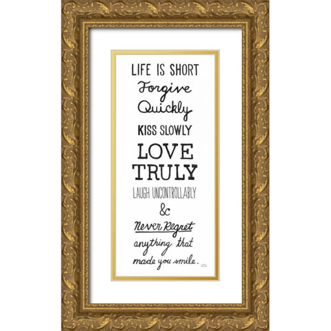 No Regrets Gold Ornate Wood Framed Art Print with Double Matting by Mullan, Michael