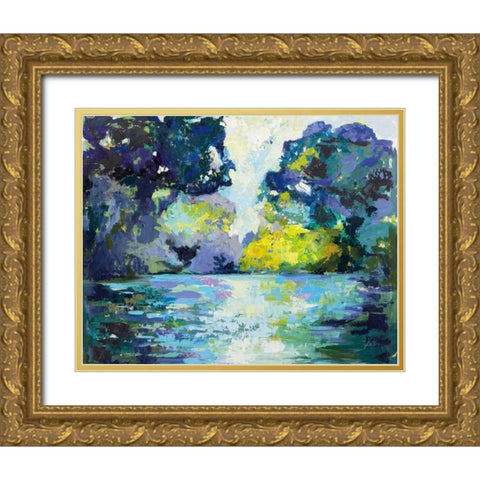 Quiet Gold Ornate Wood Framed Art Print with Double Matting by Vertentes, Jeanette