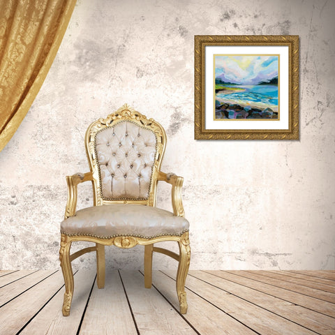 The Coastline Gold Ornate Wood Framed Art Print with Double Matting by Vertentes, Jeanette