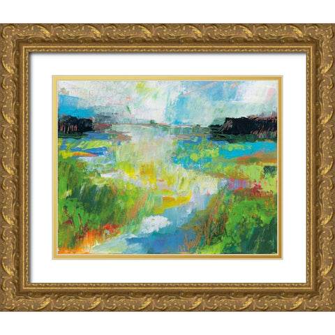 Misty River Gold Ornate Wood Framed Art Print with Double Matting by Vertentes, Jeanette