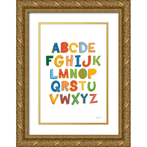 Colorful Alphabet Gold Ornate Wood Framed Art Print with Double Matting by Thorns, Becky