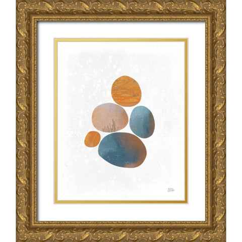Collage Stones II Gold Ornate Wood Framed Art Print with Double Matting by Averinos, Melissa