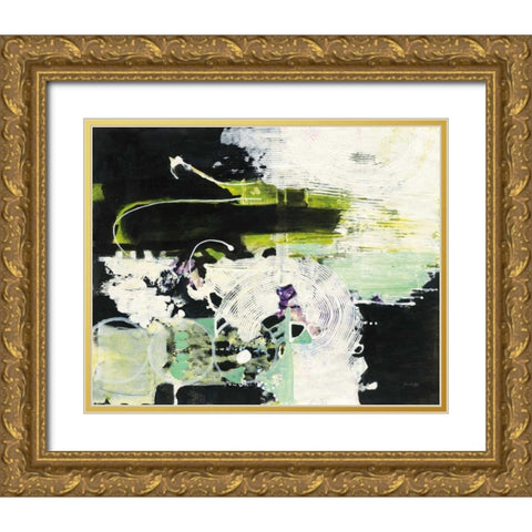 Green White and Black Gold Ornate Wood Framed Art Print with Double Matting by Griggs, Jan