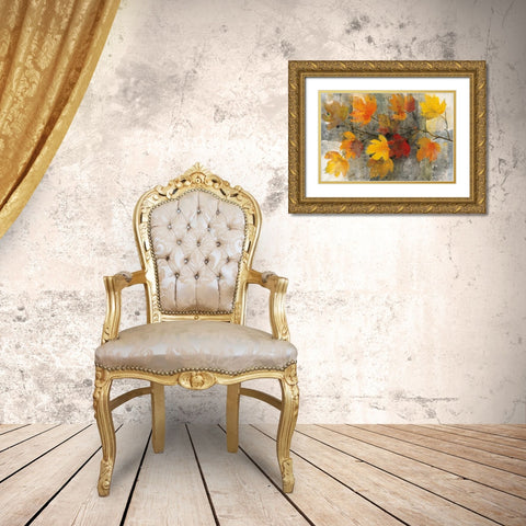 Autumn Rain Gold Ornate Wood Framed Art Print with Double Matting by Hristova, Albena