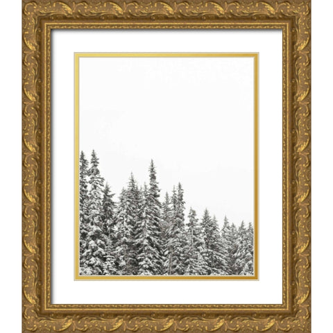 Gold Lake Trees Gold Ornate Wood Framed Art Print with Double Matting by Marshall, Laura