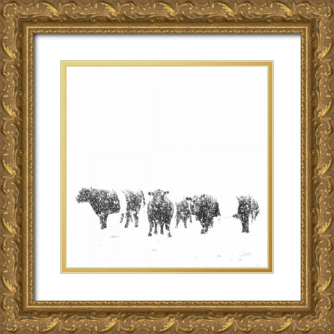 Oreos and Milk II Sq Gold Ornate Wood Framed Art Print with Double Matting by Aledanda