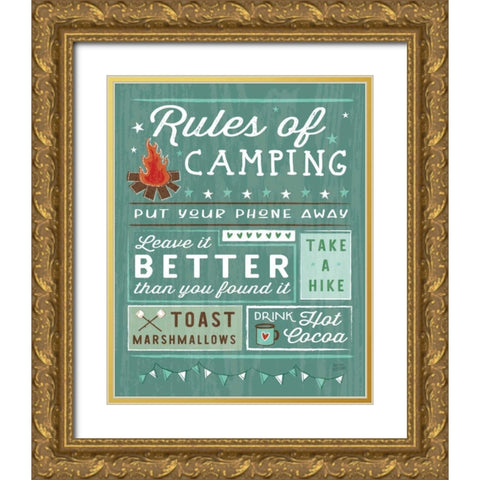 Comfy Camping I Gold Ornate Wood Framed Art Print with Double Matting by Averinos, Melissa