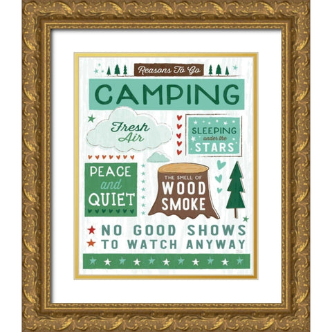 Comfy Camping XI Gold Ornate Wood Framed Art Print with Double Matting by Averinos, Melissa