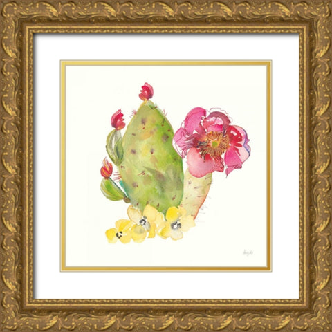 Succulent Desert II Gold Ornate Wood Framed Art Print with Double Matting by Rice, Kristy
