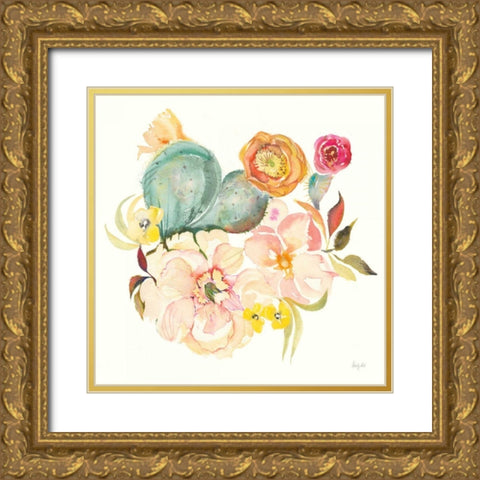 Succulent Desert IV Gold Ornate Wood Framed Art Print with Double Matting by Rice, Kristy