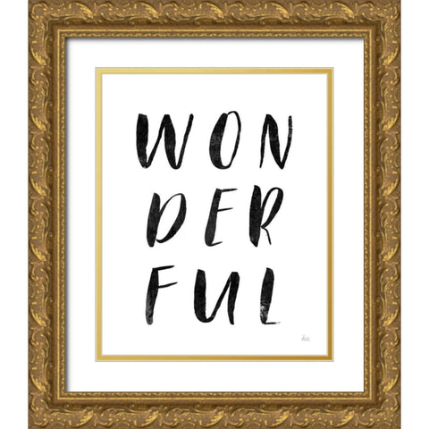 Bold Words I Gold Ornate Wood Framed Art Print with Double Matting by Marshall, Laura